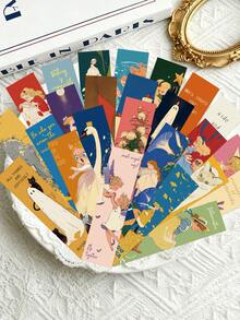 30pcs Fairy Tale Cartoon Bookmarks Creative Bookmarks Suitable For Library Cards, Marking Cards, Reading Cards, Message Cards, Suitable For Reading Enthusiasts, Applicable For Students, Book Decoration, Back To School Season, School Supplies, Birthday Party Gifts, Holiday Gifts - 30pcs - View 1