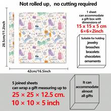 5/10 Sheets Cartoon Cat Happy Birthday Pattern Gift Wrapping Paper, Birthday Theme Party Holiday Gift Wrapping Paper, Suitable For Theme Party Birthday Holiday Celebration, Handmade Bouquet Wrapping Book Cover Decorative Paper - A - View 9