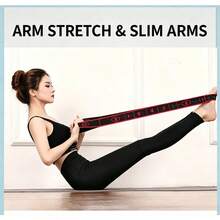 1pc Yoga Resistance Band, Fitness Home Therapy & Rehabilitation Elastic Band, Portable Full Body Stretching & Strength Training Band, Multi-Function Resistance Band - Multicolor - View 5