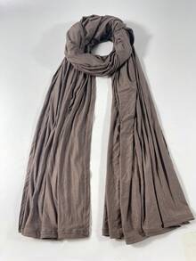 1pc Solid Color Modal Fashionable Versatile Long Headscarf For Daily Use - Coffee Brown - View 4