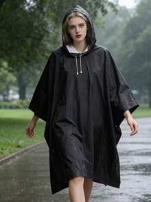 EVA Hooded Rain Poncho - Lightweight Reusable Rain Gear For Women; Suitable For Outdoor Hiking, Travel And Camping; Portable Emergency Rain Protection Equipment, Keep You Dry - Multicolor - View 6