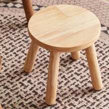 1pc Modern Solid Wood Round Stool, Indoor Plant Stand, Garden Bench, Mid-Century Style Flower Stool, Detachable Wooden Legs, Suitable For Plant Stand, Kitchen, Bathroom, Bedroom, Living Room - Multicolor - View 4