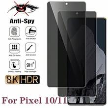 2pcs Privacy Tempered Glass Screen Protector For 11/ Pixel 11 PRO / Pixel 10 / Pixel 10 Pro, Anti-Peeping, Black, Supports Fingerprint Unlock, Privacy Layer - Black - View 5