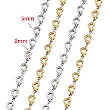 1m Stainless Steel Hollow Heart Chain Gold Color Jewelry Chain Suitable For DIY Necklace Bracelet Jewelry Accessories - Stainless Steel Chain - View 6