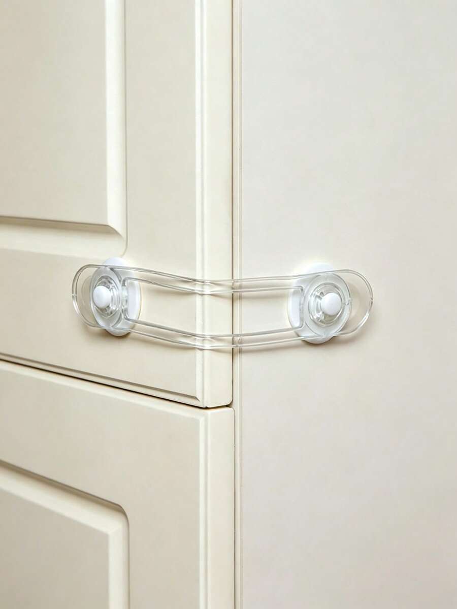 5/10pcs Baby Safety Locks, Drill-Free Adhesive Design, Easy Installation, Sturdy And Durable, No Damage To Furniture Surface, Protect Children's Safety - Multicolor - View 1