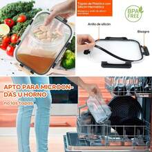 Contenedores de Vidrio Hermético con Tapas, Conjunto de 10piezas - Ver 5