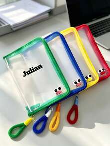 1pc Customizable Text Information File Bag, Large Capacity Waterproof Document Bag, Business Style Storage Bag, Portable Invoice Organizer, School And Office Document Storage Bag, Best Gift For Back To School Season, Office Storage Bag, Best Gift For Friends And Besties - Multicolor - View 3