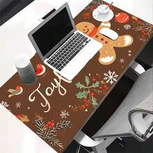 DFlat "Joyful" Cartoon Cute INS Style Large Gingerbread Man & Snowflake Bird Pattern, Christmas Celebration Atmosphere Home Gift Decor, High-Quality Rubber Base, Highly Attractive Durable Desk Mat, Office Desk Accessory, Suitable For Back To School Office Desk Decor Mat, Gaming Mouse Pad, Romantic Decorative Atmosphere Mat, Large Long Mouse Pad - Snowflake Bird - View 7