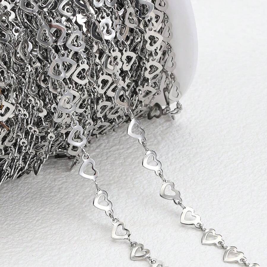 1m Stainless Steel Hollow Heart Chain Gold Color Jewelry Chain Suitable For DIY Necklace Bracelet Jewelry Accessories - Stainless Steel Chain - View 1