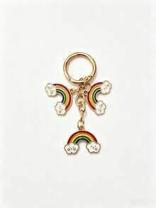Rainbow Cloud Keychain, Cute Cartoon Bag Charm, Student Backpack Pendant - A - View 4
