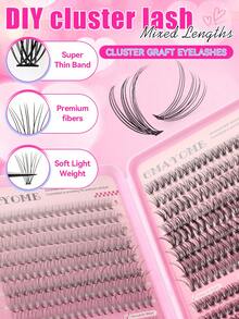 640/592/576 Clusters Segmented Lash Extensions, 8-16mm D Curl 10D-150D Fluffy Thick Individual Lashes, Waterproof Ultra-Soft Single Cluster Eyelashes For Daily Wear, Dating, Party, Christmas, Halloween. - Multicolor - View 9
