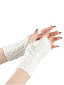 1 Pair Thickened Warm Gloves, Solid Color Multi-Functional Cold-Proof Gloves, Suitable For Outdoor Running, Winter Warmth, Unisex, Birthday Christmas Gift - Mittens - View 6