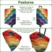 1PC, Flat Print Design, Luggage Cover (Only Luggage Cover, Luggage Not Included), Suitable For 20 To 30 Inch Luggage, Made Of Thickened High-Quality Fabric, Essential Accessory For Your Travel And Checked Luggage. - Multicolor - View 5