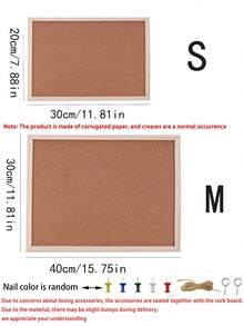 Framed Cork Board, Decorative Hanging Bulletin Board, Wall-Mounted Or Standing Dual-Use Photo Display Board For Photos, DIY Scrapbook Card Vision Board, Photo Postcard Ticket Note Inspiration Collection Board, Student Handmade Work Display Board, Office Memo Bulletin Board - Multiple Styles - View 2