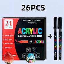 13-126 Colors Art Acrylic Marker Set,Markers Pen With Brush And Soft Tip,Suitable For Sketching,Coloring,Applicable For Painting On Stone,Wood,Calligraphy,Ceramic,Metal,And Various Other Surfaces,A Great Gift For Friend And Student,Back To School - Acrylic Marker Pen - View 11