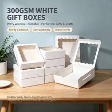 5PCS/8"X8"X2.5" Baking Boxes With Window, Suitable For Pies, Chocolate Raspberries, Detachable Heart-Shaped, Cookies And More - View 3