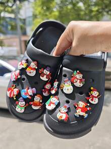 16pcs Assorted Christmas Snowman Series DIY Fashion Sandals Charms, Detachable Clog Shoe Charms, Suitable As Christmas Party Gifts - Multicolor - View 2