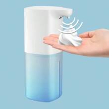 1 buah Dispenser Sabun Otomatis Putih Bergaya 350ml - Desain Tanpa Sentuh; Mendukung Pemasangan di Dinding atau Meja; Cocok untuk Sabun Tangan, Losion, dan Sampo - Ideal untuk Penggunaan di Kamar Mandi dan Dapur - Beroperasi dengan Baterai - Versi busa 350ml - View 5