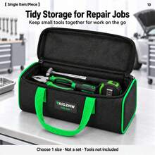 TKIGZNW A016 Compact Hardware Storage Bag,1Pc,Oxford Cloth Hand‑Carry Pouch For Carpenter House Inspector DIY Home Renovation Repair - Black - View 10