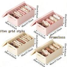1pc Foldable Lidded Multi-Compartment Handbag Organizer, Multi-Purpose Handbag, Clothing & Accessories Storage Box, Space-Saving Divided Storage Container For Closet, Ideal Home, Dorm & Back-To-School Storage Decor - Multicolor - View 11