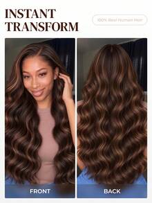 ARABELLA Highlight #30 Color 13x4 Transparent Lace Front Wig Body Wave 100% Human Hair 150% / 180% Density Options Invisible Knots Pre Plucked Natural Hairline For Women Beginner Friendly - Multicolor - View 6