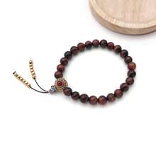 2pcs Three Hole Guru Beads Alloy Inlaid Turquoise Red Stone Buddha Head Charms For DIY Bracelet Handmade Mala Jewelry Making - Multicolor - View 7
