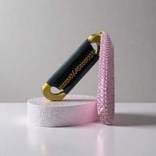 Rhinestone Foldable Hair Brush With Mirror, 2-In-1 Portable Travel Hair Comb, Compact Pocket Size Detangling Brush, Mini Folding Beauty Tool For Daily Use, Purse Bag Essential, Wedding Party Accessories, Birthday Christmas Valentine's Day Gift - Multicolor - View 12