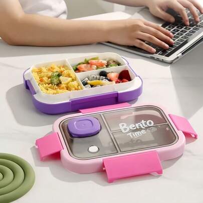 Stainless Steel Lunch Box 3-Compartment And 2-Compartment, Leak-Proof, With Utensils, Suitable For Adults, School, Office And Outdoor