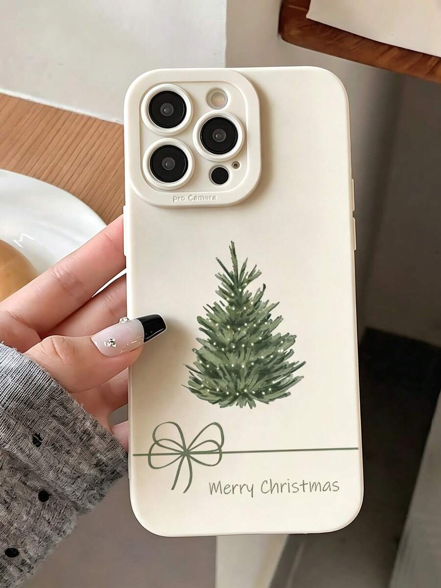 手機殼 - 時尚可愛聖誕樹蝴蝶結歡樂氛圍手機殼,適用於 iPhone 18/18Pro/18ProMax/17/17Pro/17ProMax/16/16Pro/16ProMax/15/14/13/12/11 - 米色聖誕樹 - 查看 1