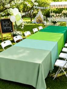 1/4 Pack Solid Color Disposable Plastic Tablecloth, Emerald Green, Foldable, Easy To Clean, Suitable For Weddings, Birthdays, Graduation Ceremonies, Christmas Parties, Summer Gifts, Beach Parties, Back To School Supplies And Room Decor. - Jade Green (4pcs)-137*274 - View 4