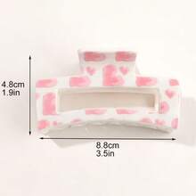 3pcs Minimalist Square Hollow Hair Clips, Sweet Hair Additions With Heart Pattern,Suitable For Casual Outdoor Wear - Multicolor - View 2