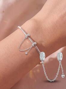 1pc Heart Pendant, For Bracelet DIY, Women's Jewelry, Valentine's Day - Love Chain - View 7
