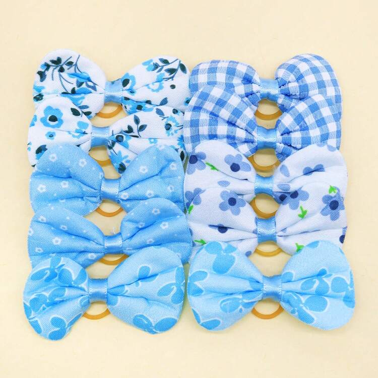 10pcs Spring Limited Edition Dopamine Colorful Bow Pet Hair Clips, Suitable For Decorating Medium & Small Long-Haired Cats & Dogs, Perfect For Wedding, Birthday Party, Mother's Day And Other Holidays, Mixed Styles - Multicolor - View 11