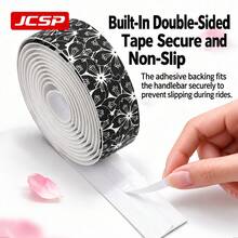 2 Rolls/Box Sakura Anti-Slip Bicycle Handlebar Tape, 6 Colors Optional Personalized Pattern Breathable Sweat-Proof Anti-Slip Shock-Absorbing Bicycle Handlebar Wrap, Self-Adhesive Handlebar Tape To Improve Control And Comfort, Suitable For All Road Bikes And Mountain Bikes And Other Bicycle Models (Includes Dust-Proof Bar End Plugs) - Cherry Blossom - View 9