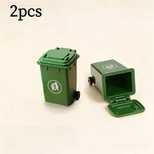 2pcs Multi-Functional Mini Desktop Trash Can, Small Office Desk Storage Bin, Can Hold Pencils, Clips, Erasers, Home Party Decoration, Gift For Colleagues, Office Desk Essential, Back To School College Dorm Decor, Autumn Desktop Storage - Multicolor - View 10