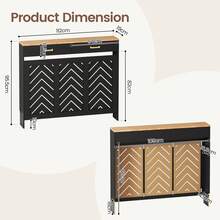 Radiator Cover With Drawers, Wooden Radiator Shelf Pipe Covers Cabinet For Living Room Bedroom Hallway - Black + Wood Grain - View 5