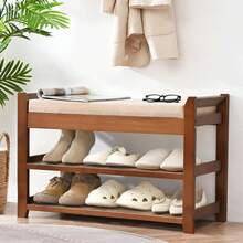 Shoe Changing Stool - Brown - View 1