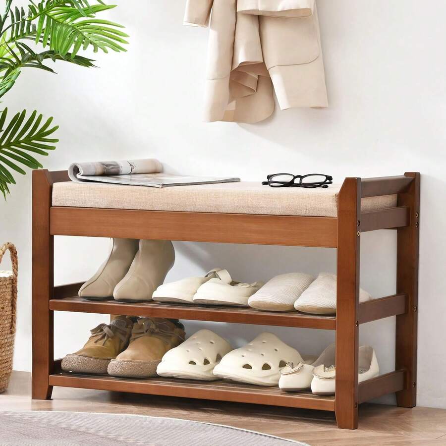 Shoe Changing Stool - Brown - View 1
