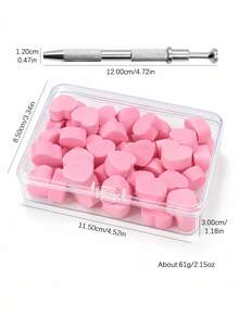 50pcs Nail Art Sponge Gradient Set, Mini Square Dabbing Sponges And Nail Art Gripper Brushes, Suitable For Gel Nail Polish Blending, Gradient, Blush Nail Art Design Nail Art Tool Set - Pink - View 7