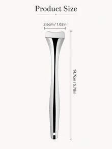Minimalist Curved Metal Scraper, Smooth Wide Edge, Slim Ergonomic Handle, Precise Scraping Design, Nose, Chin And Forehead Care Blackhead Removal Tool, Bathroom Vanity, Travel Use, Daily Skincare, All-Season Facial Pore Cleaning Accessory - Multicolor - View 8