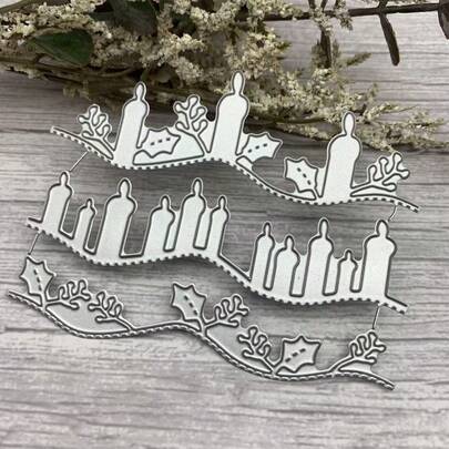 Birthday Candle Metal Cutting Dies And Templates, Metal Scrapbooking Dies, Suitable For Cards, Scrapbooking, Handmade Paper Decoration And Other Crafts, Can Be Used For Embossing, Cutting, Stenciling And Other Crafts. (Birthday Candle Theme)