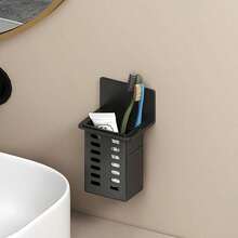 [Toothbrush Holder]Toothbrush Holder Bathroom Wall-Mounted Toothbrush Storage Rack Bathroom Storage Shelf Multi-Function Toothpaste Toothbrush Holder Bathroom Accessories - Multicolor - View 10