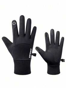 Unisex Winter Warm Windproof Waterproof Touchscreen Sports Gloves (1pc) - Featuring Thickened Fleece Lining, Non-Slip Palm Design And High-Elastic Breathable Fabric, With Sensitive Touchscreen Function And Excellent Warmth. Suitable For Skiing, Cycling, Driving, Hiking, Running, Motorcycle Riding And Daily Commuting, An Essential Protective Gear For Extreme Cold Weather. - Multicolor - View 14