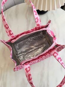 可攜式保溫便當袋 晚餐保溫袋 學生用 加厚可愛水果造型 粉色豹紋印花 - 粉色 - 查看 9