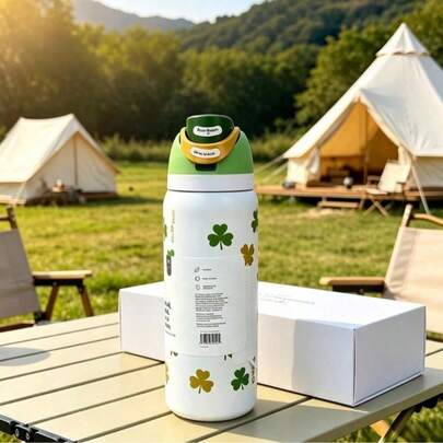 FIFA FIFA Double Wall Stainless Steel Vacuum Insulated Water Bottle, Cute Pattern Leak Proof Travel Tumbler With Gift Box, Reusable For Camping Outdoor Daily Use