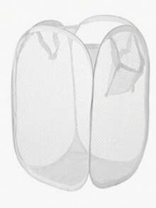 1/2Pcs Foldable Breathable Mesh Pop-Up Laundry Hamper With Side Pocket - Portable Storage Basket For Bedroom, Bathroom, Dorm & Travel. - Black - View 12