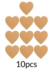 1/10pcs Personalized Heart Cork Coaster, Heat Insulation Cork Placemat, Wedding Birthday Party Favor, Baptism Gift, For Cafe Office Home - Multicolor - View 7