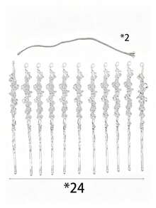 Clear Acrylic Icicle Hanging Decor, Transparent Twisted Pendant, Artificial Ice Drip For Christmas Tree Decoration, Winter Wonderland Party Gift, Fireplace Wreath Decoration, Holiday Home Window Decor - A - View 15