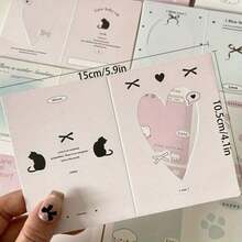 60pcs K-Pop Photo Foldable Card Backs – 3-Inch DIY Packaging Materials Featuring Cute Designs, Heart And Star Patterns; Perfect For Fan Letters, Gifts, And K-Pop Merchandise | Cute Card Designs | Durable Paper - Sets - View 2