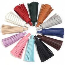 4pcs/Pack Leather Tassel Key Fob, Approx. 9cm Length, Suitable For Clothing, Shoes, Hats, Home Decor PU Tassel Pendant - PU Leather Fringe - View 6